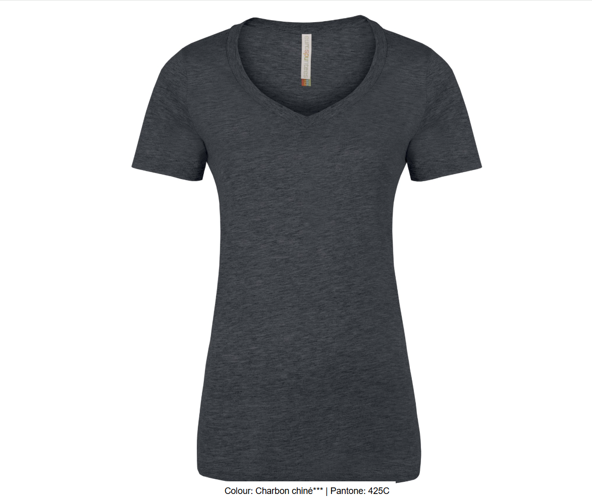 ATCMC EUROSPUNMD T-SHIRT FILÉ COL EN V POUR FEMMES. ATC8001L