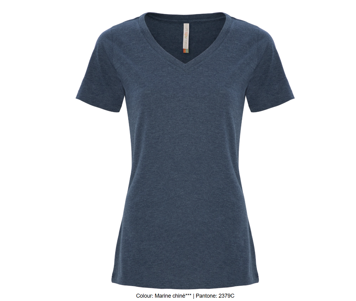 ATCMC EUROSPUNMD T-SHIRT FILÉ COL EN V POUR FEMMES. ATC8001L