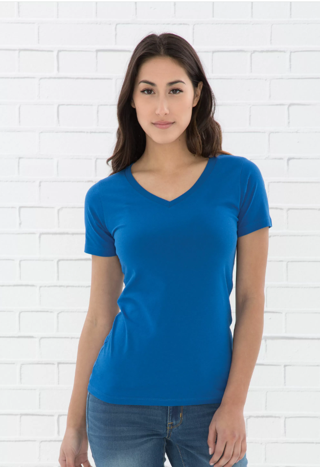 ATCMC EUROSPUNMD T-SHIRT FILÉ COL EN V POUR FEMMES. ATC8001L